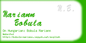 mariann bobula business card